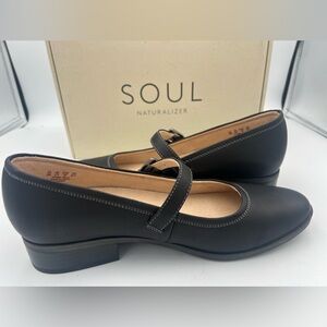 SOUL Naturalizer Ramona Mary Jane Flats Black Women’s Shoe Size 9W NEW WITH BOX